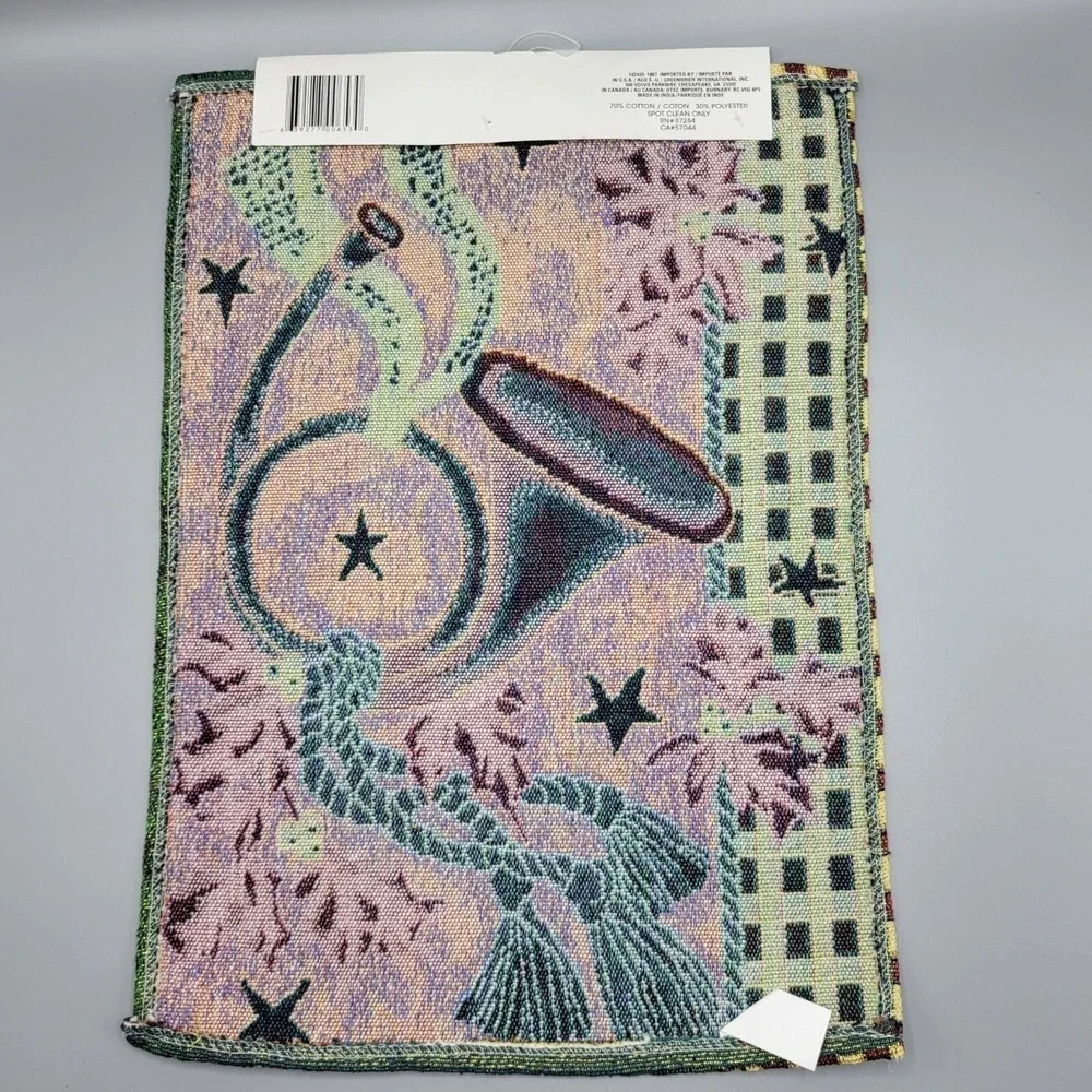 Christmas House Tapestry Placemat Horn Holiday Decor 13
